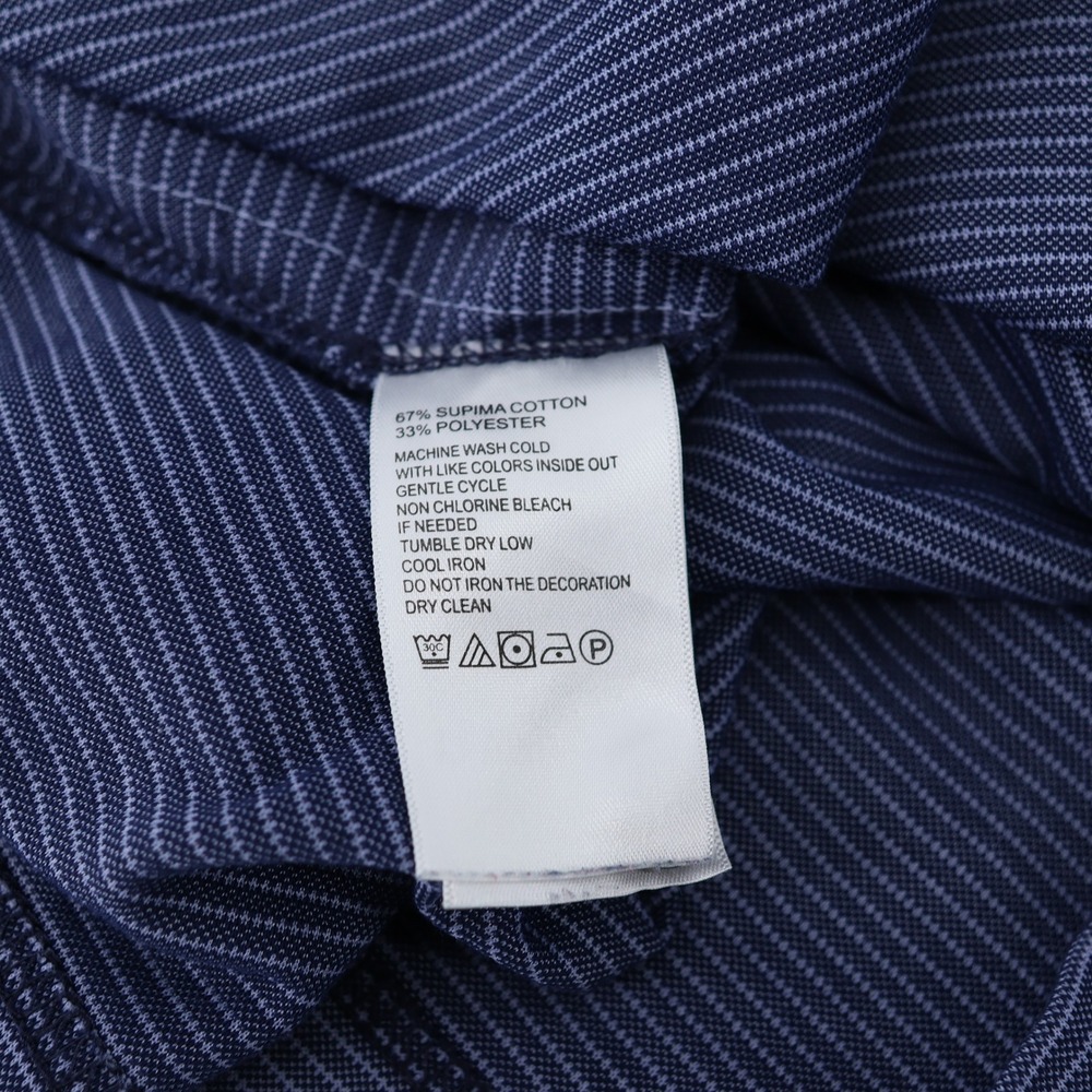 Tommy Bahama Mens Small Blue Striped Short Sleeve Polo Shirt Marlin Logo - Picture 7 of 7